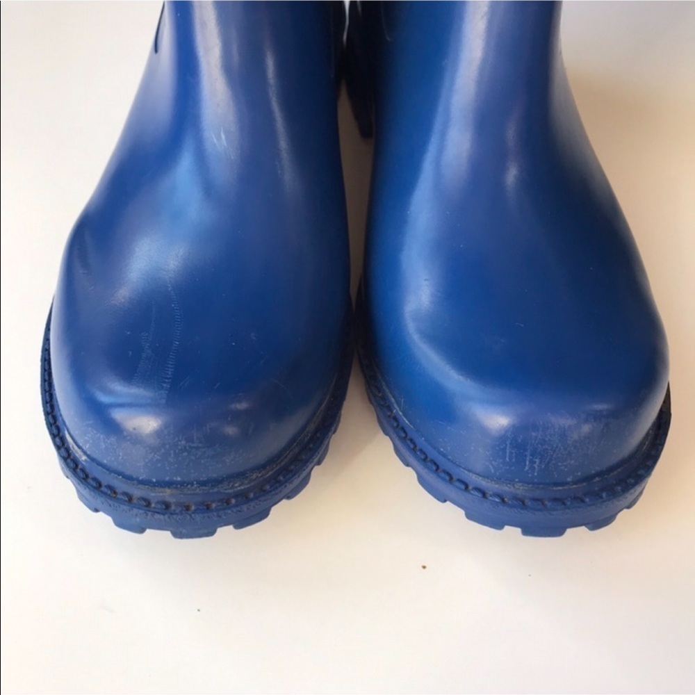 Nine West Nwyogini Tall Gloss Blue Rain Slickers Size 7 - Picture 4 of 8